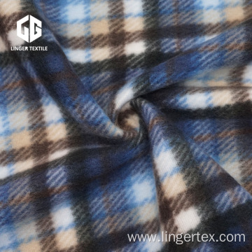 Print Check Design Brushed Velvet Fabric